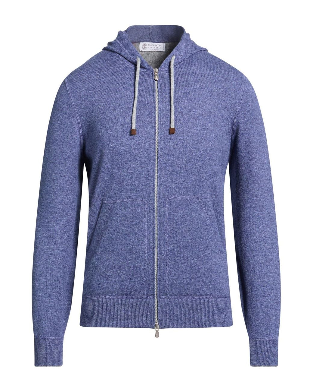 Brunello Cucinelli Blue Slate Cardigan Wool, Cashmere, Silk for men