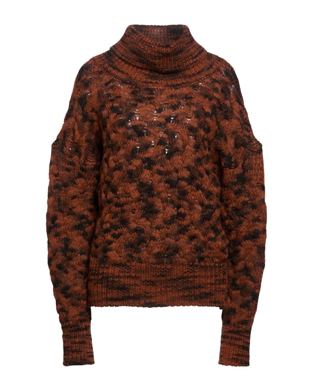 Manila Grace Brown Turtleneck Wool, Polyamide