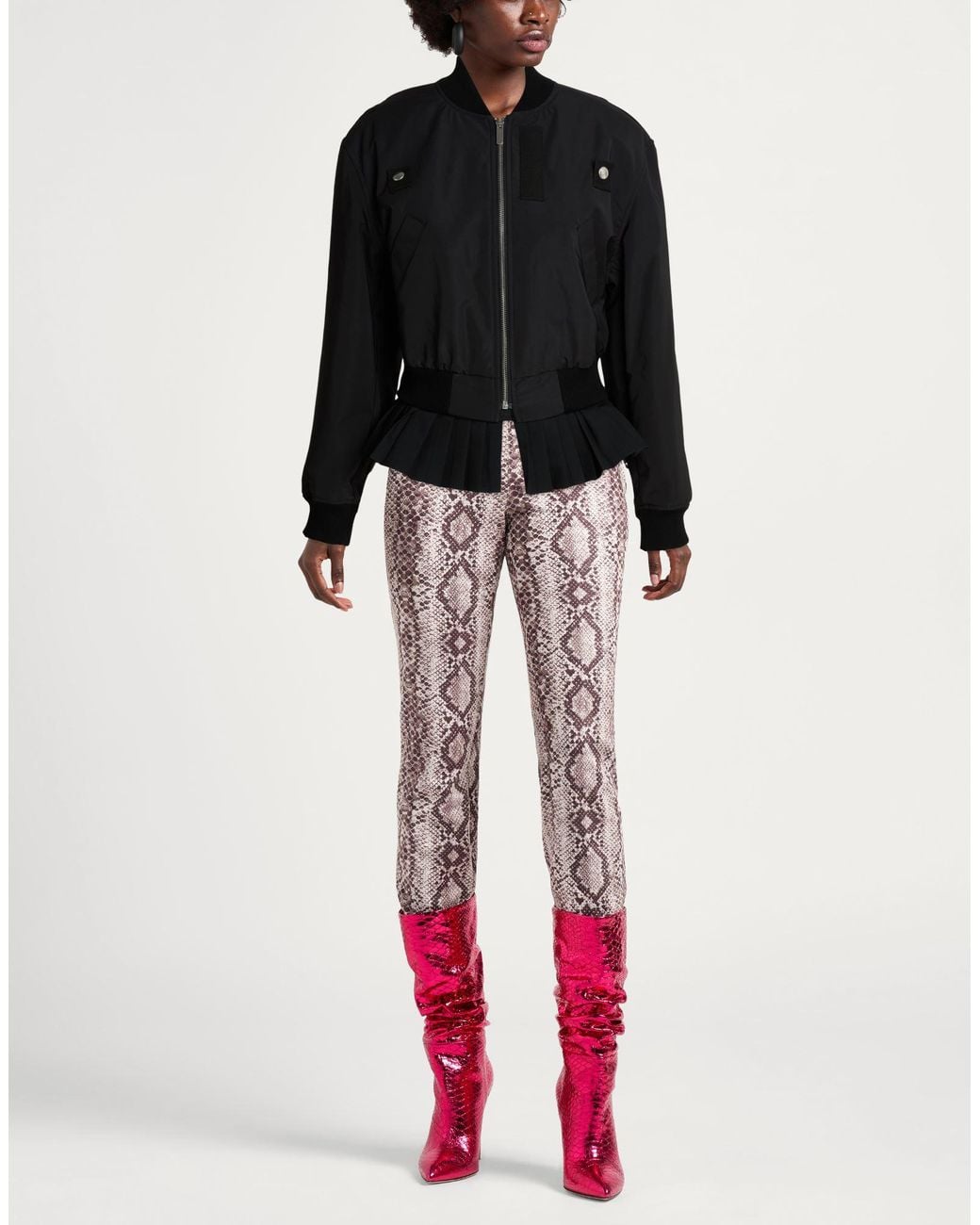 MEIMEIJ Black Jacket Polyester, Acetate, Viscose