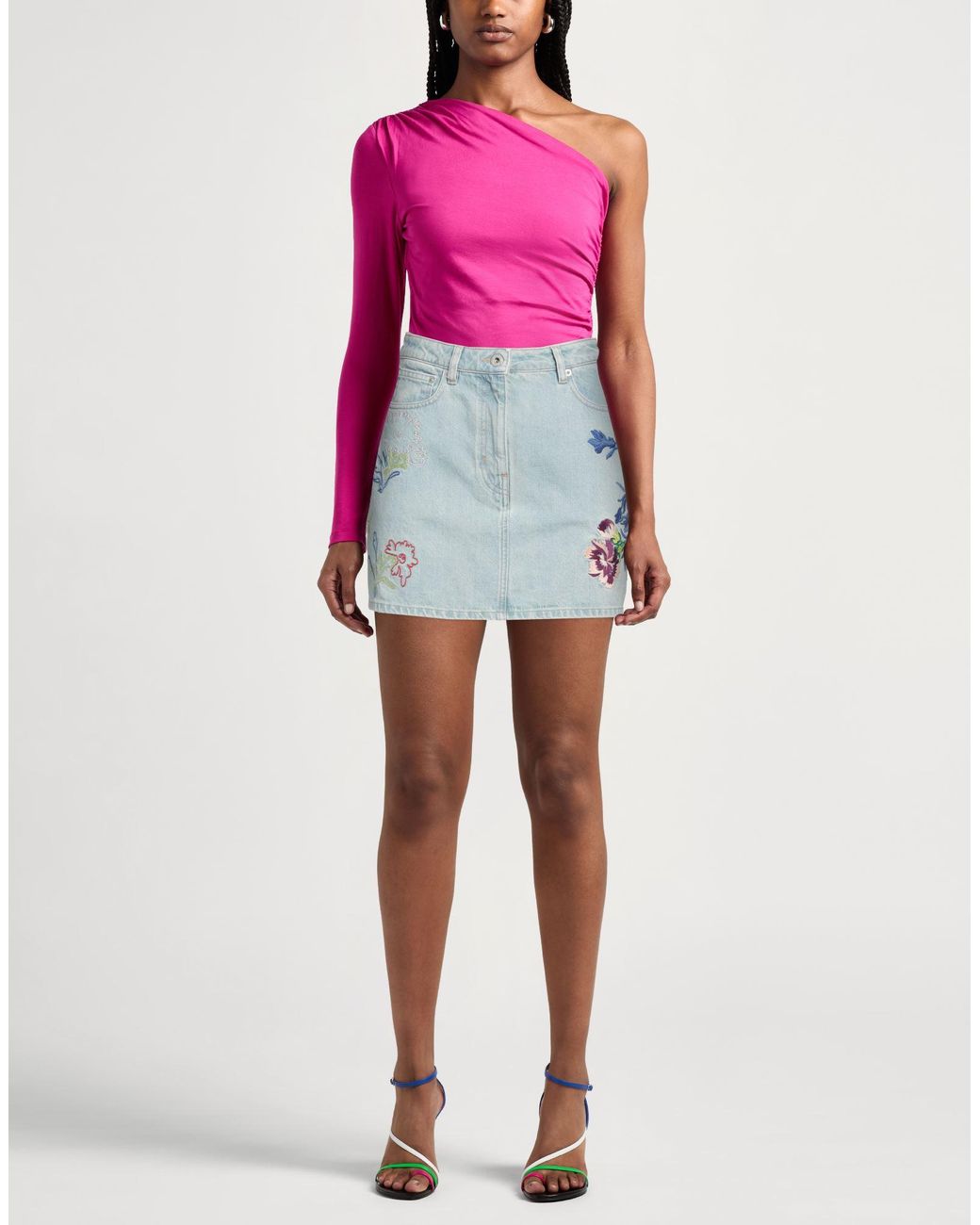 KENZO Blue Denim Skirt Cotton