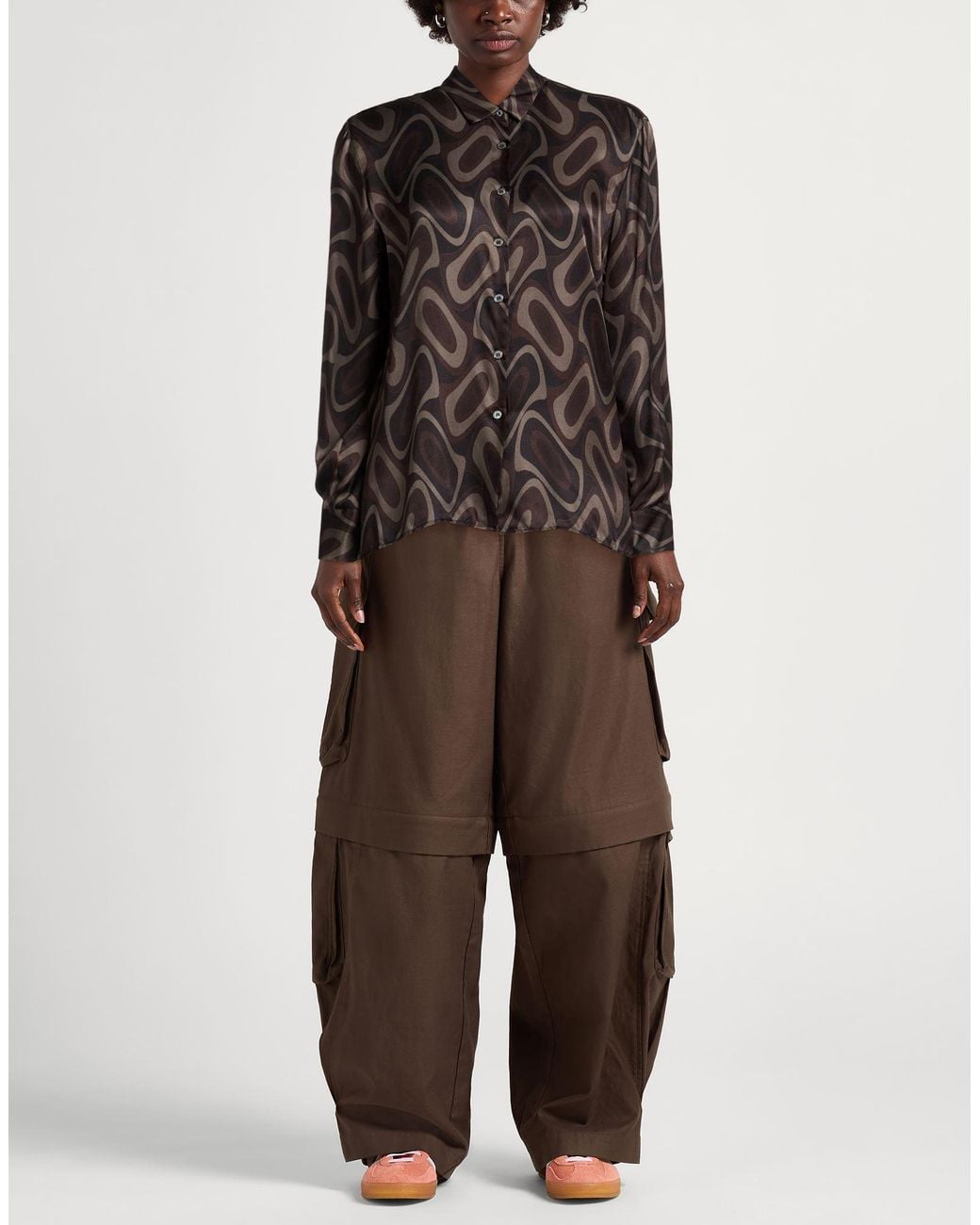 Robert Friedman Brown Shirt Viscose, Silk