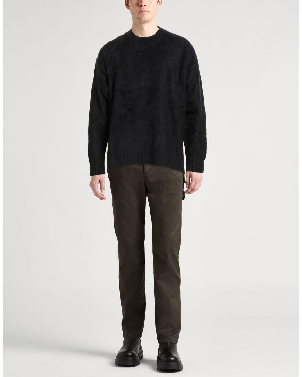 Roberto Collina Black Sweater Cotton, Nylon, Elastane for men
