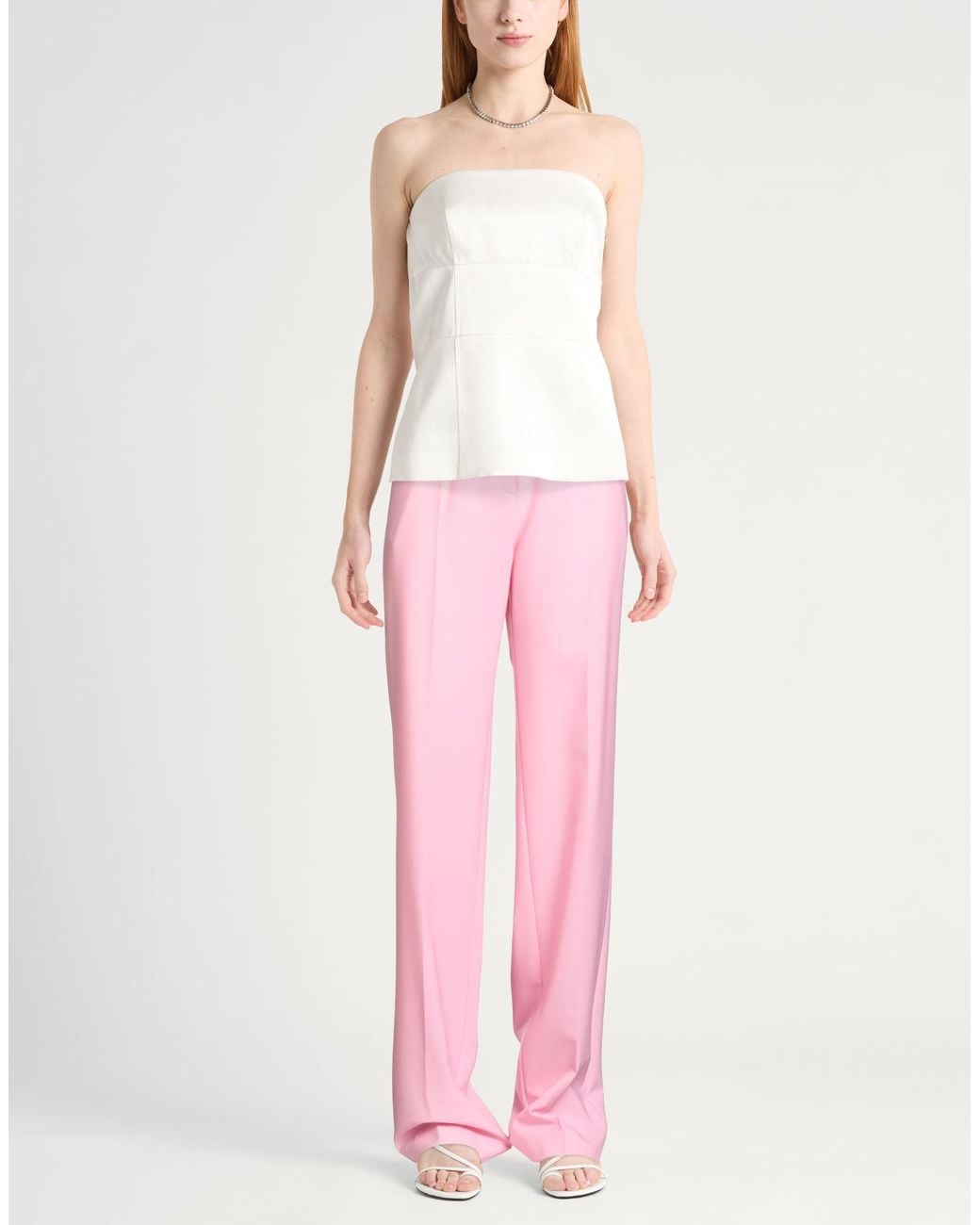 Nensi Dojaka Pink Pants Polyester, Virgin Wool, Elastane, Viscose
