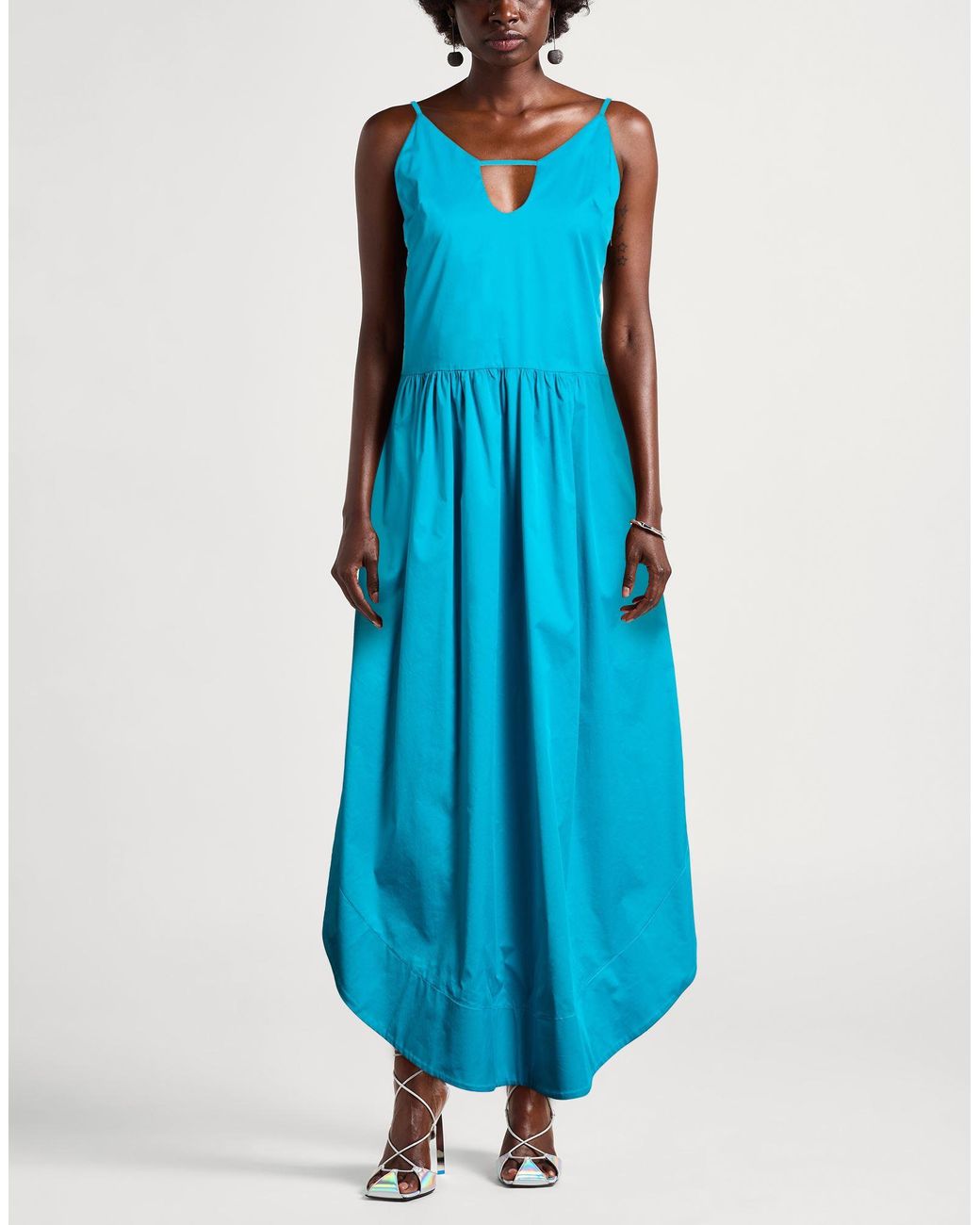Jijil Blue Maxi Dress Cotton, Polyamide, Elastane, Polyester