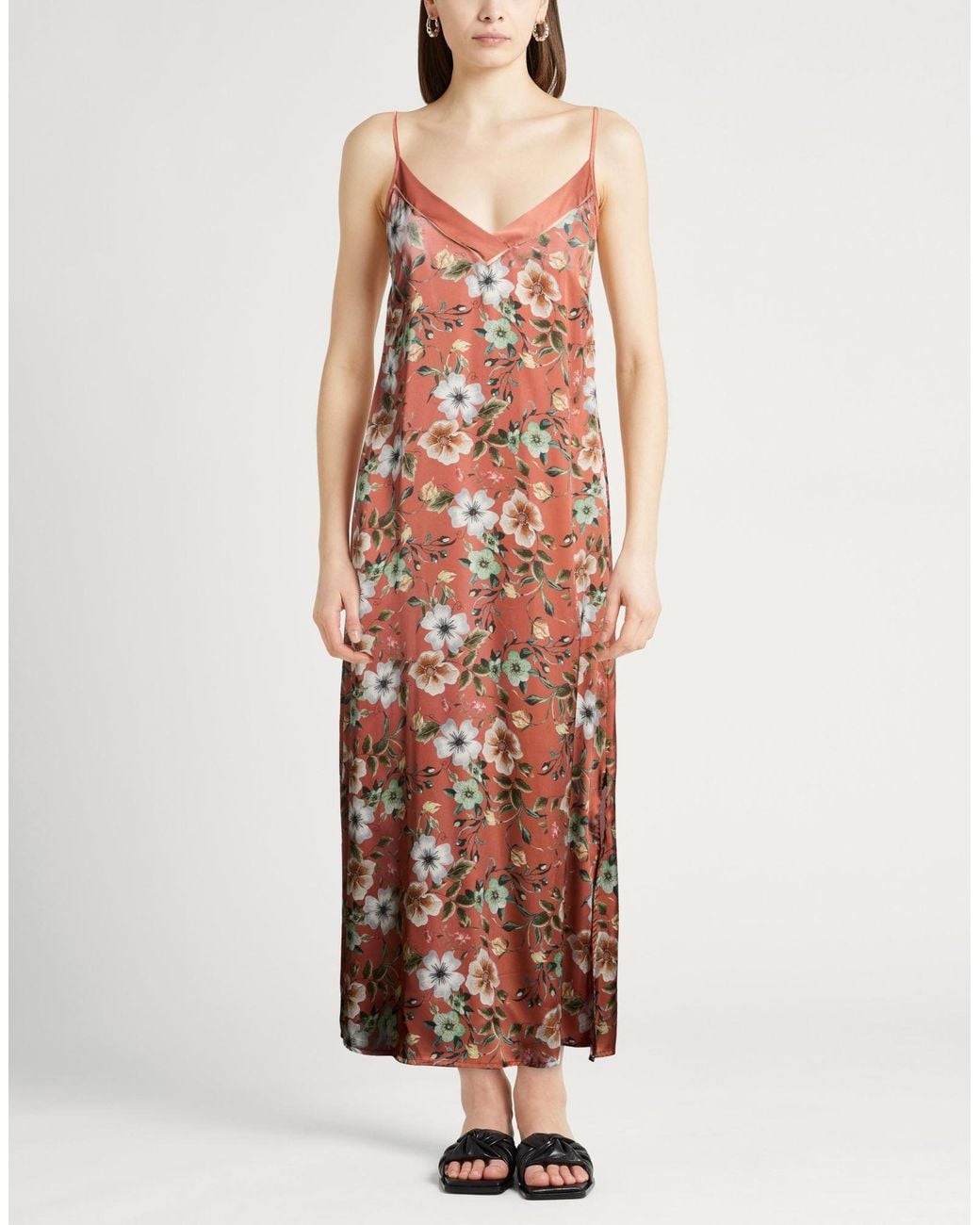 Liu Jo Brown Maxi Dress Polyester, Elastane