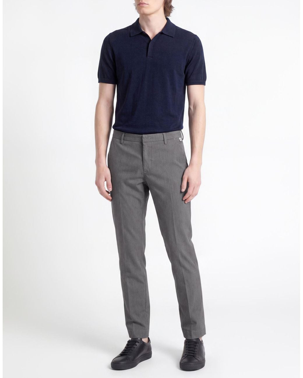 Entre Amis Gray Pants Cotton, Elastane for men