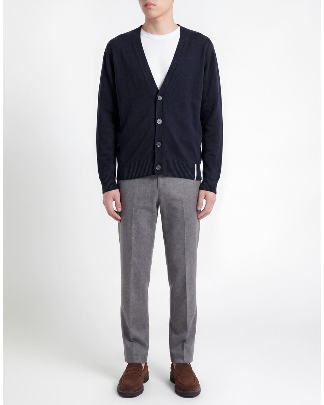 Alpha Studio Blue Midnight Cardigan Geelong Wool for men