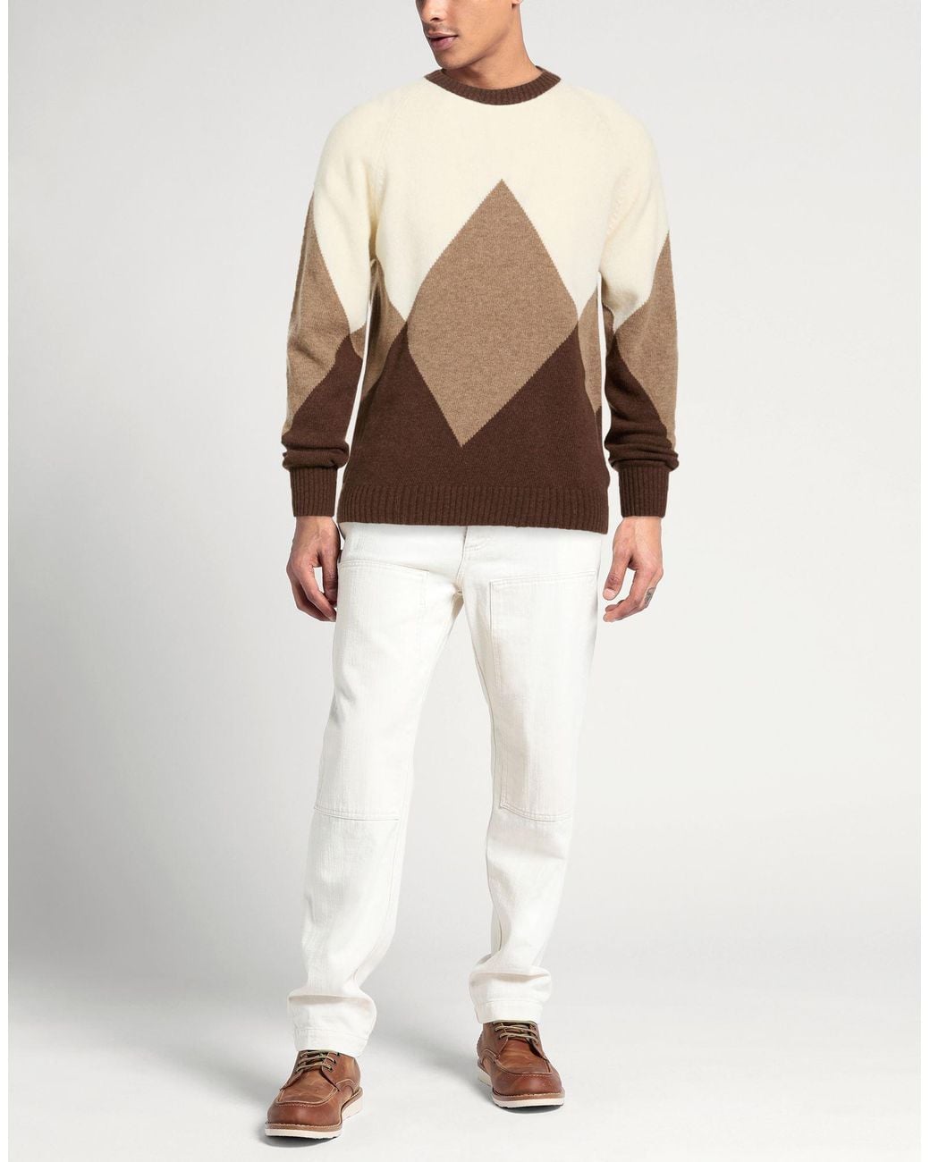 Cashmere Company Brown Sweater Merino Wool, Polyamide for men