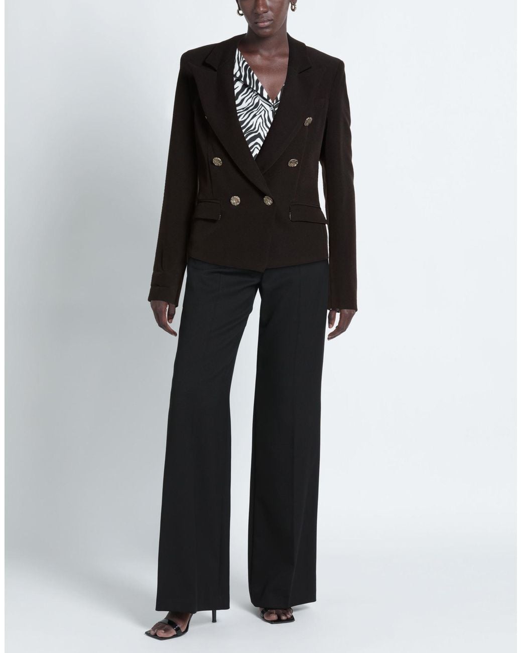 LANACAPRINA Black Blazer Polyester, Elastane