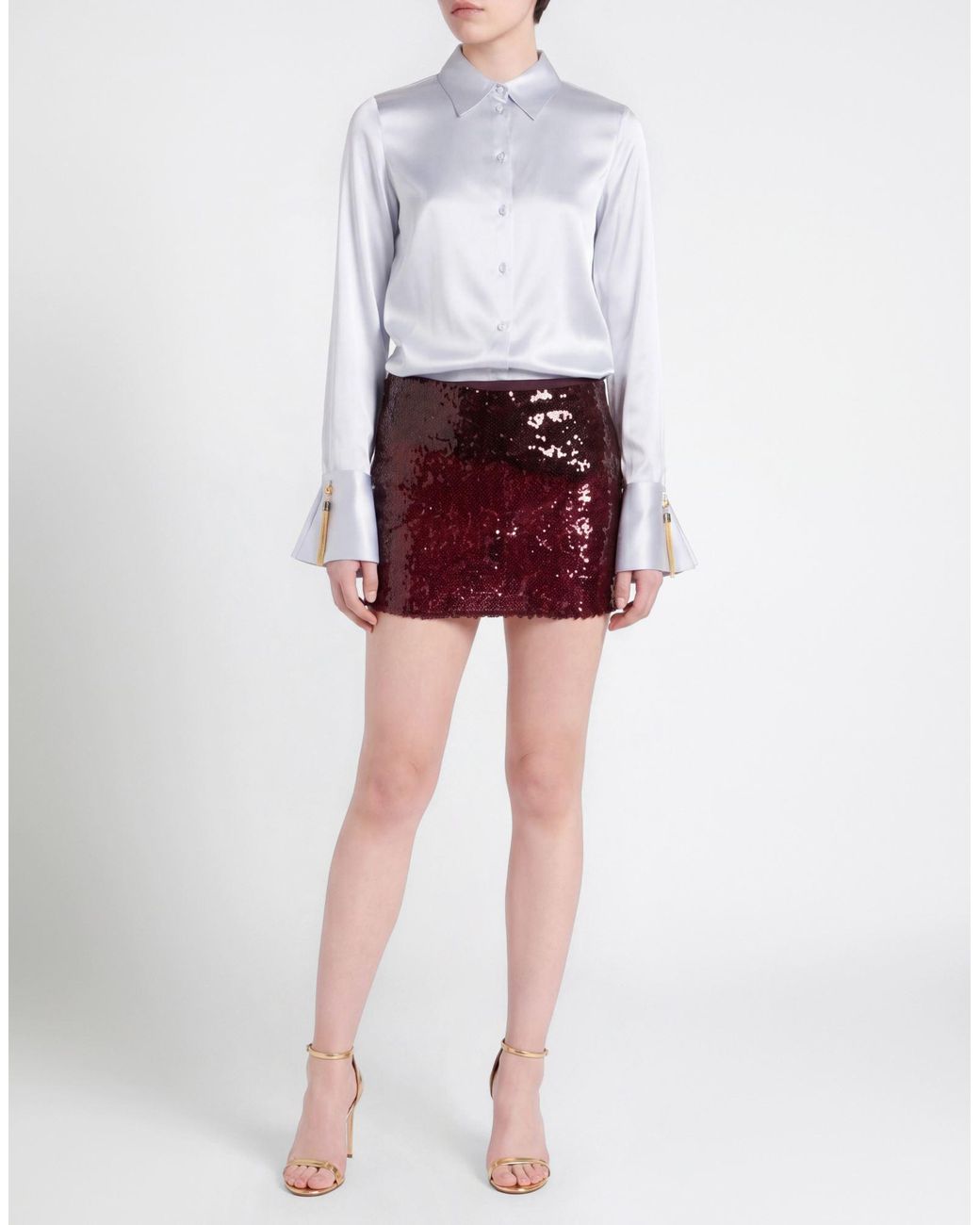Elisabetta Franchi White Mini Dress Silk, Elastane, Polyester