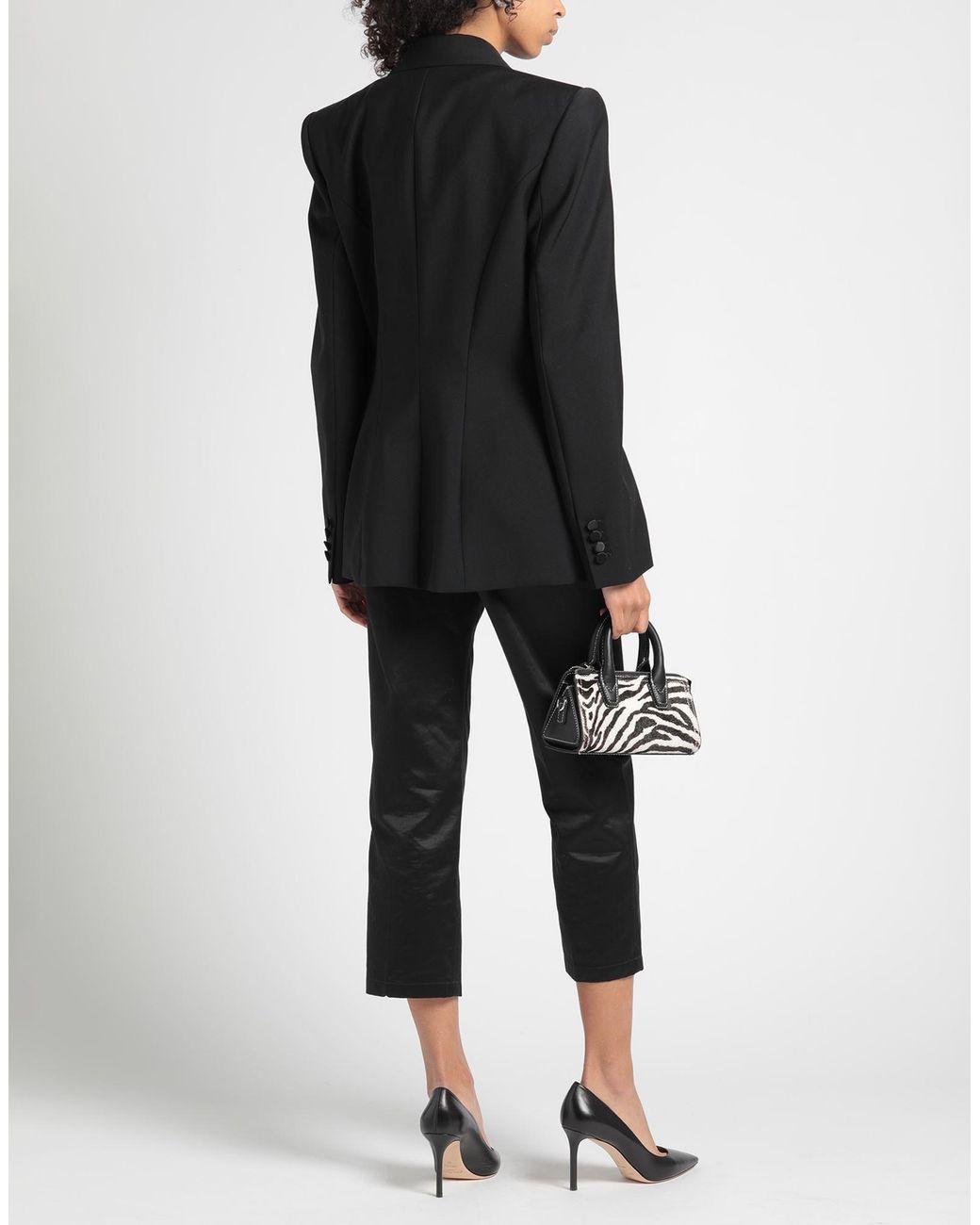 McQueen Black Blazer Wool, Silk, Polyester