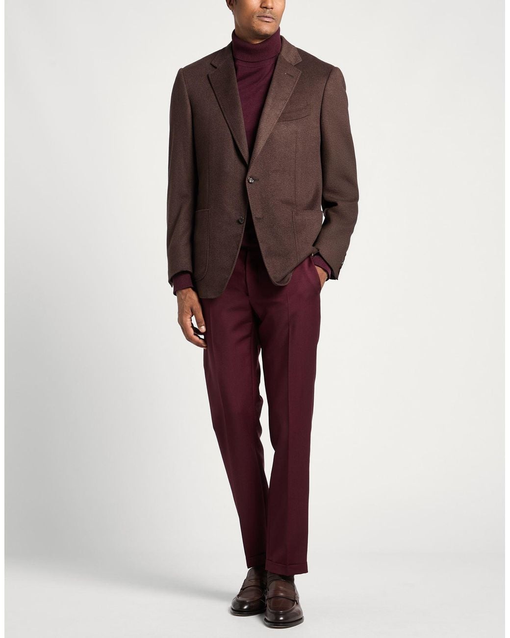 Canali Brown Dark Blazer Cashmere for men