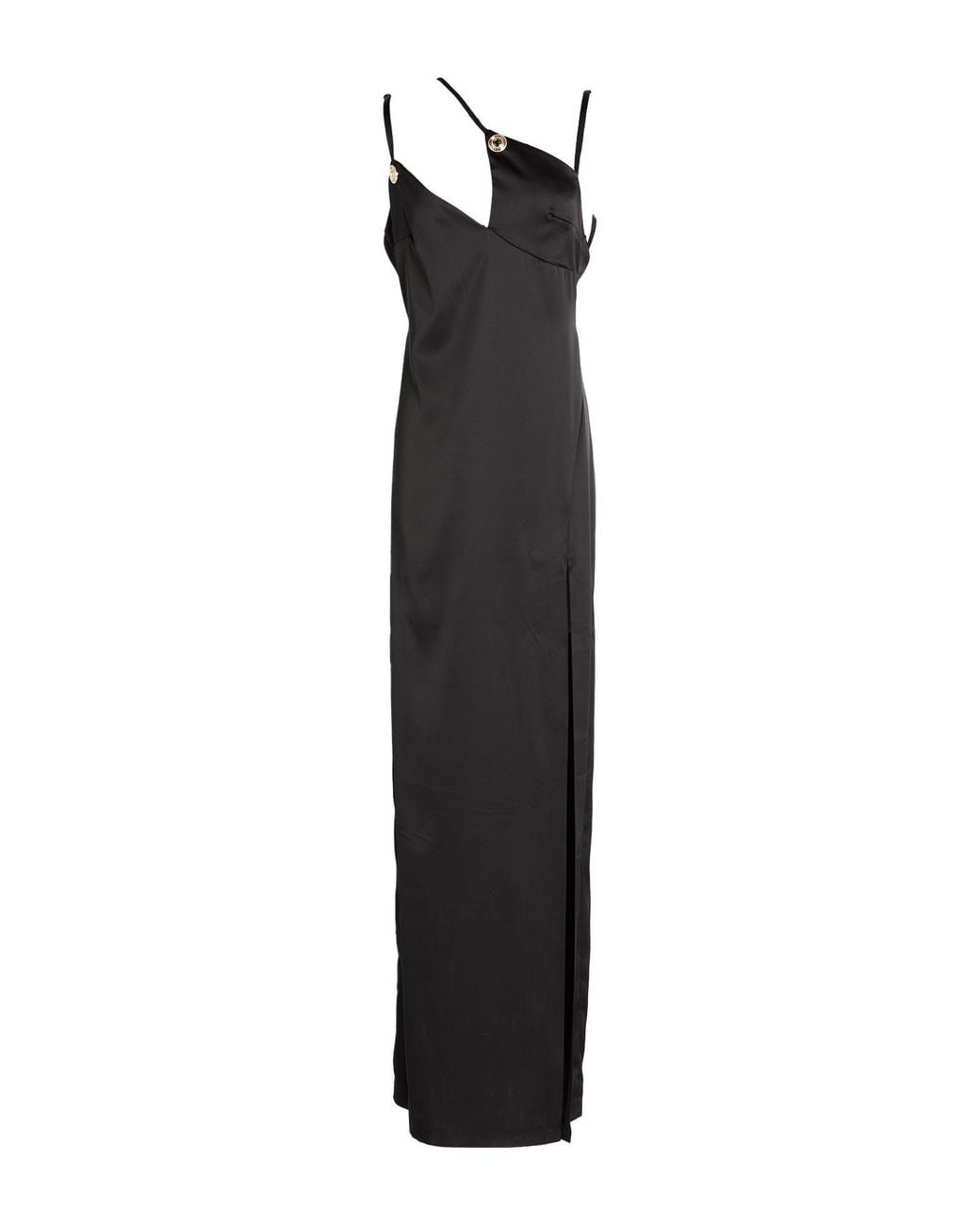 Gaelle Paris Black Maxi Dress Polyester, Elastane