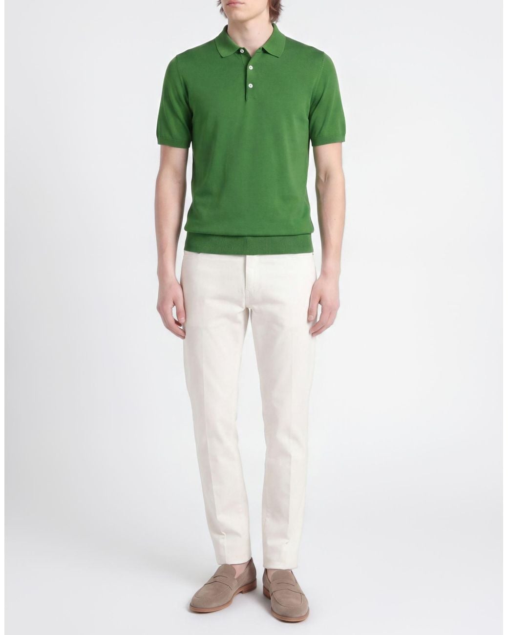 Polo Moorer de hombre de color Green