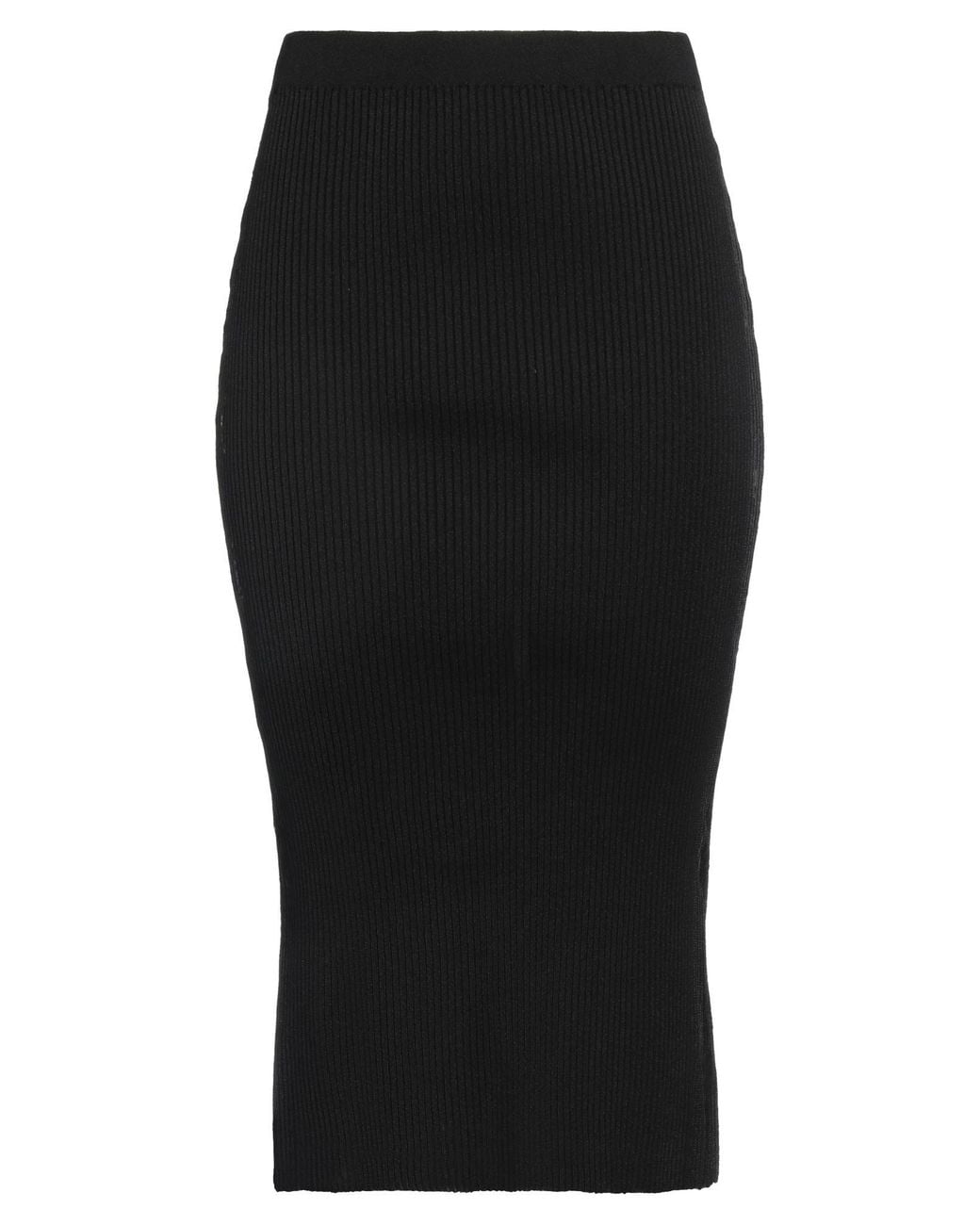 Roberto Collina Black Midi Skirt Cotton, Polyester