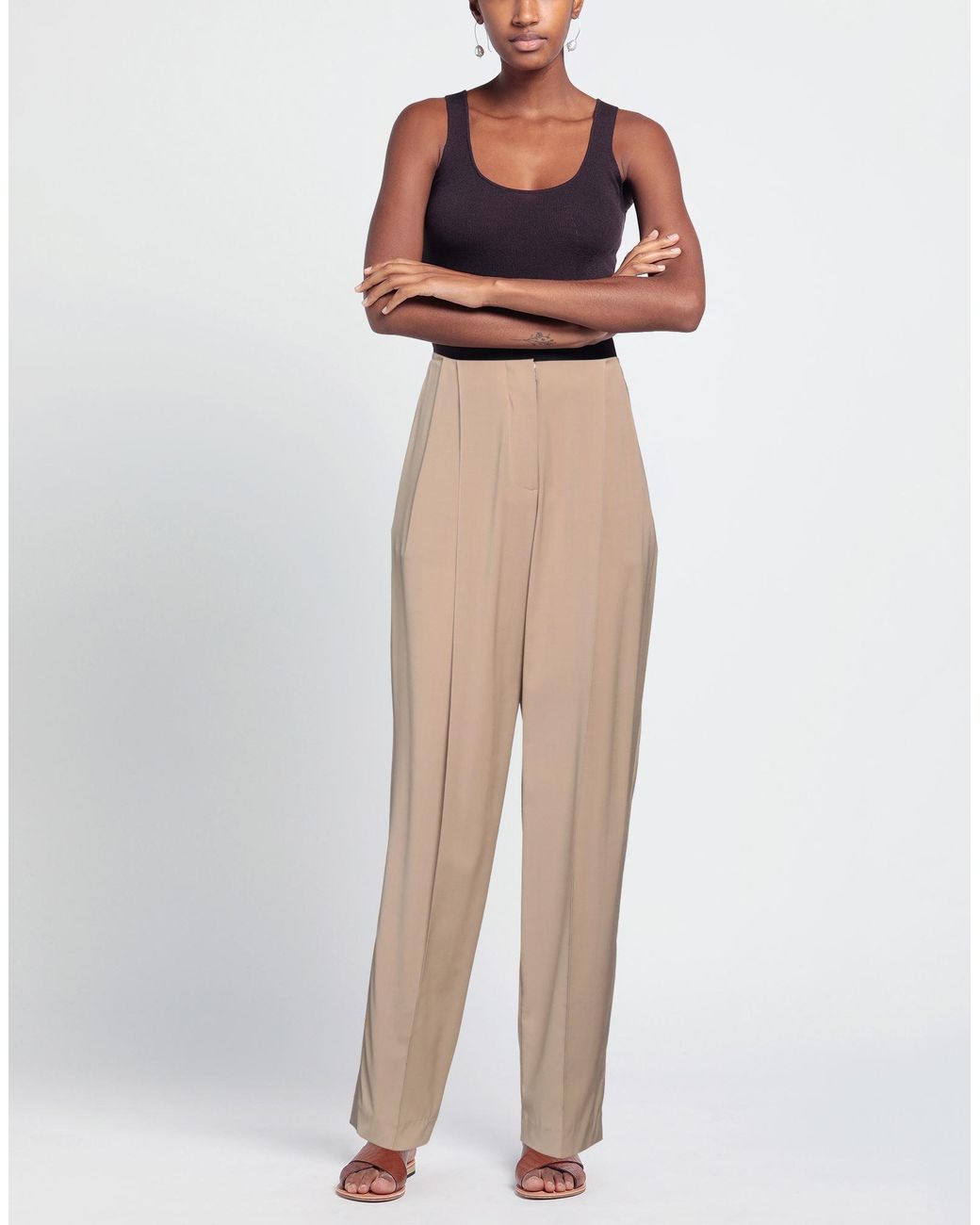 Low Classic Brown Sand Pants Wool, Polyester, Polyurethane