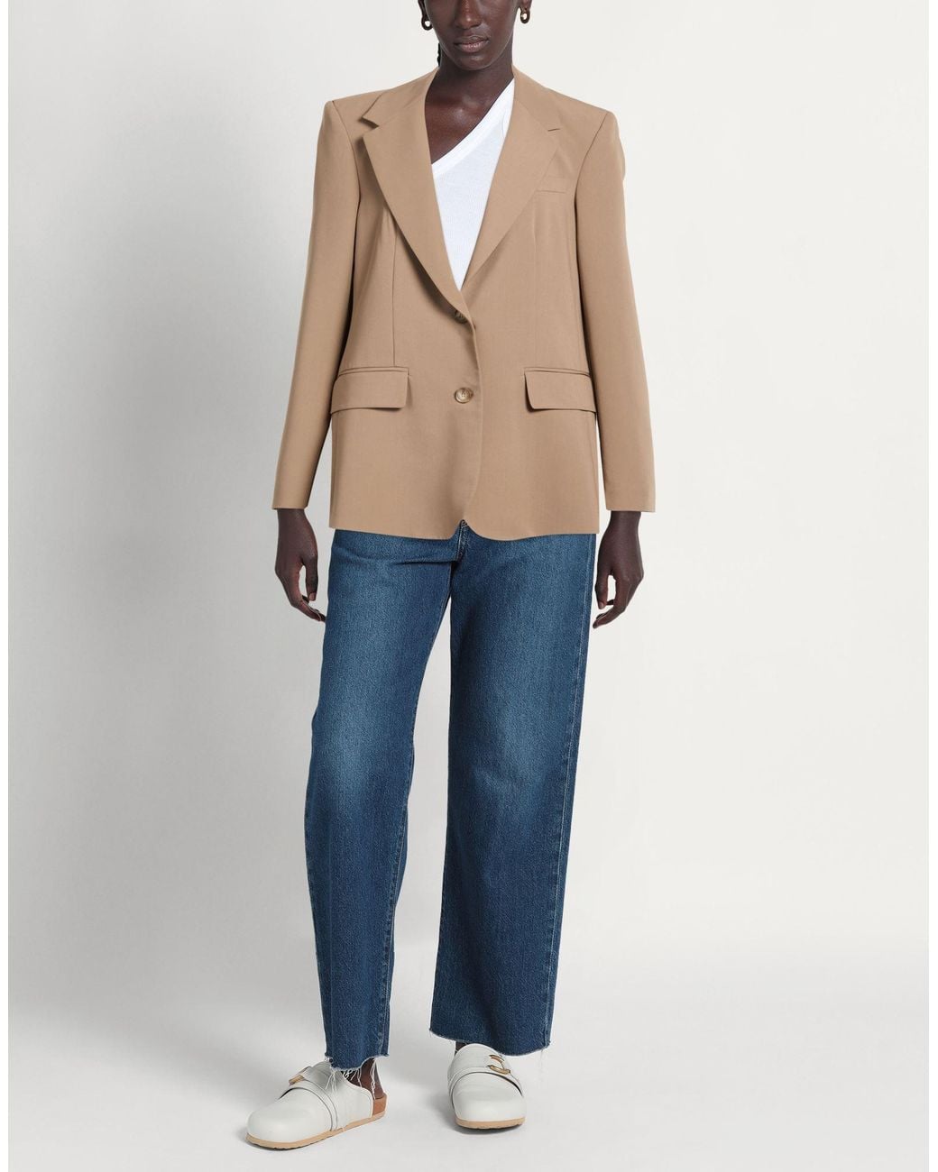 RUE DU BAC Natural Blazer Polyester, Viscose, Elastane