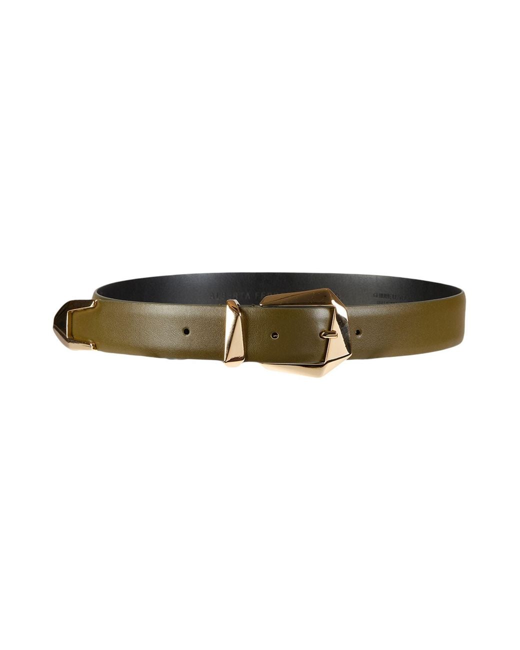 Alberta Ferretti Green Military Belt Leather