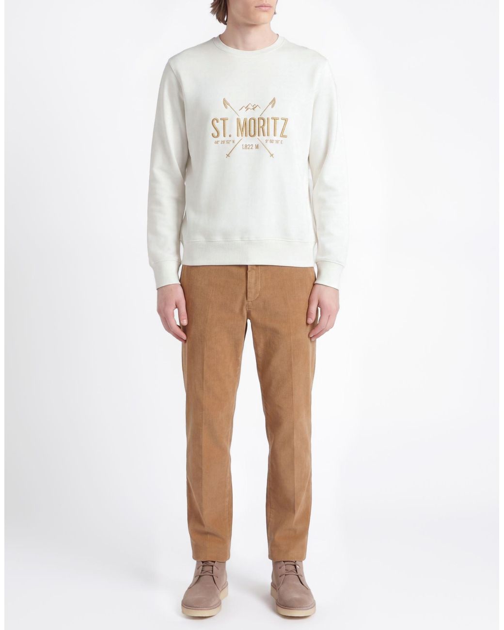 Fefe White Sweatshirt Cotton, Polyester for men