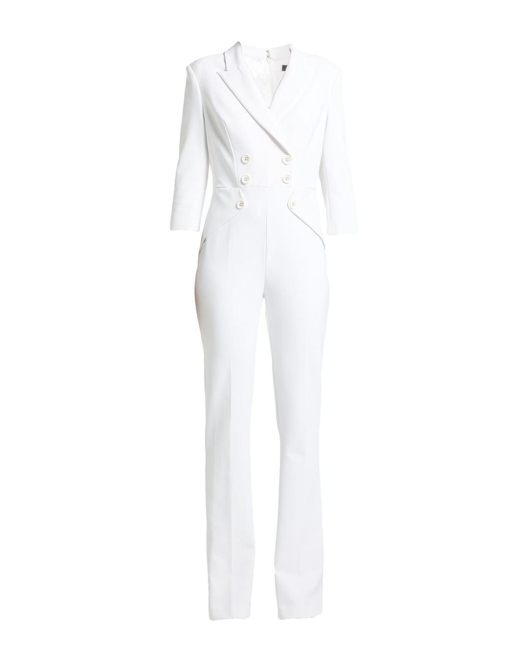 Elisabetta Franchi White Jumpsuit Polyester, Elastane