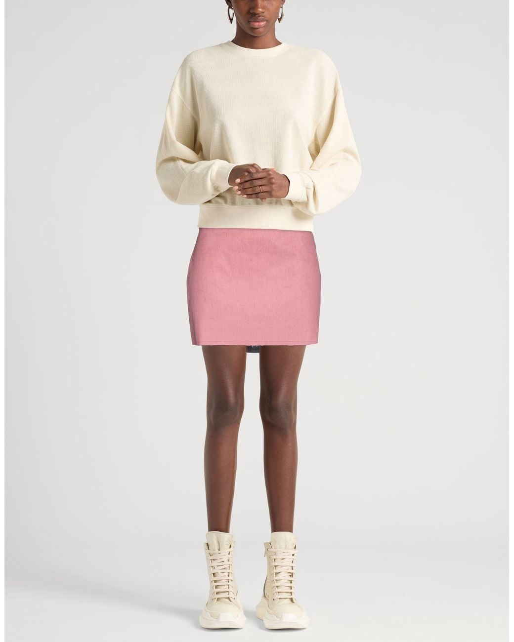 Rick Owens Pink Denim Skirt