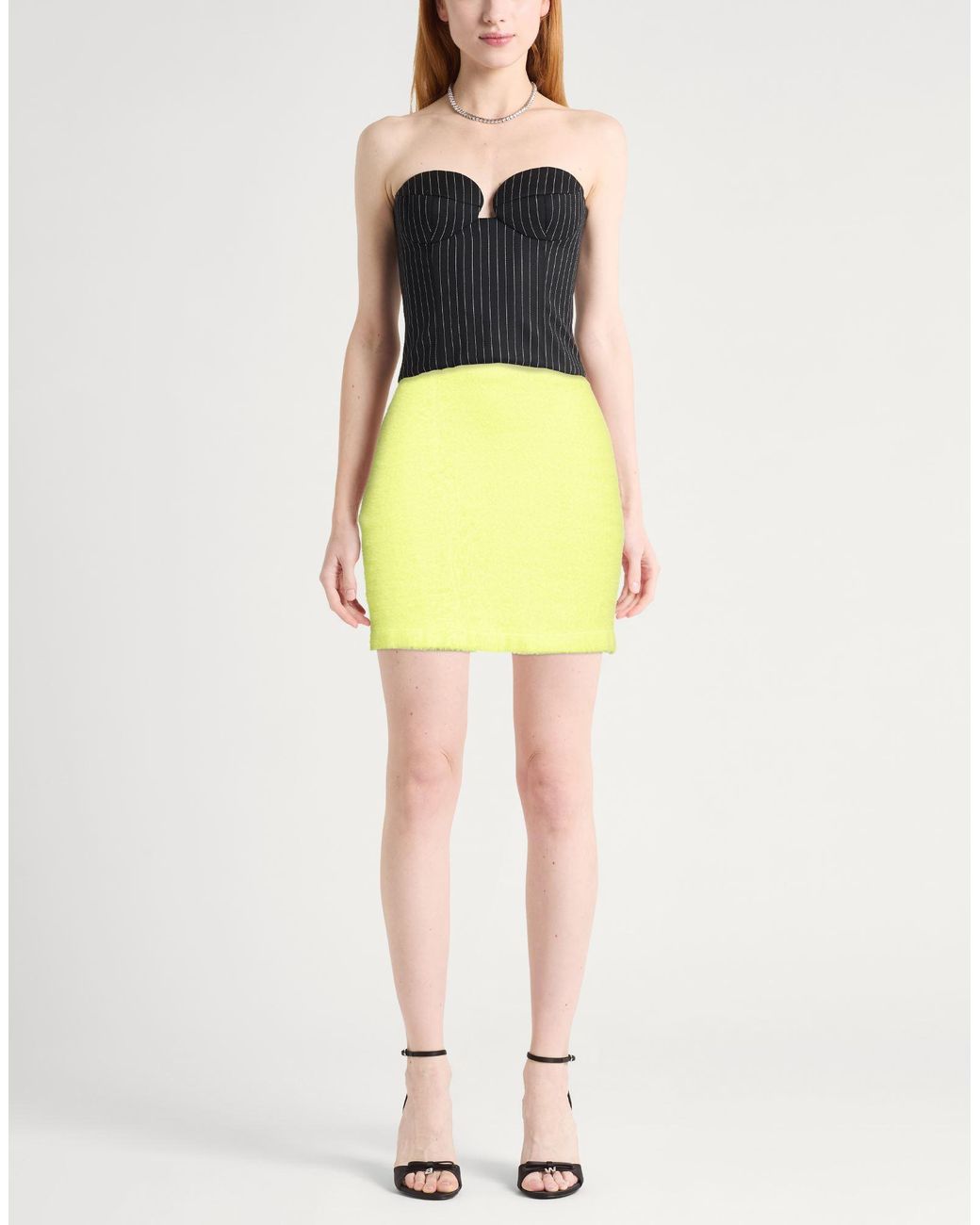KENZO Yellow Lime Mini Skirt Polyamide