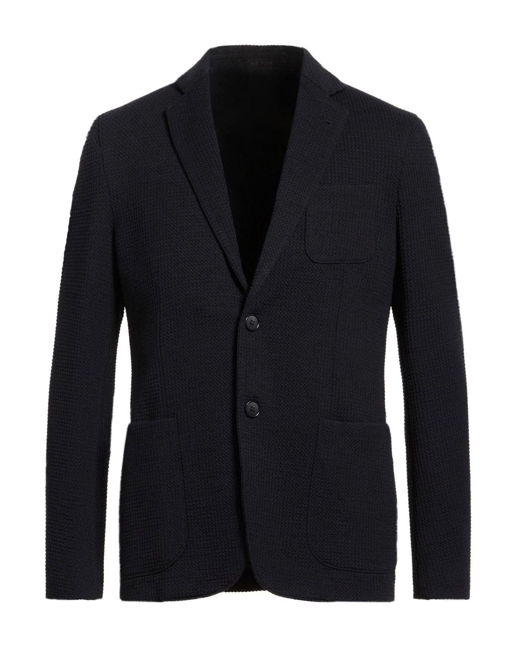 Giorgio Armani Blue Midnight Blazer Viscose, Virgin Wool, Acrylic, Polyamide, Elastane for men