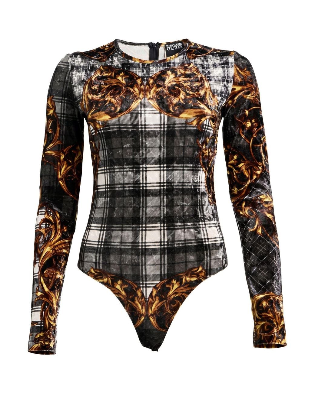 Versace Jeans Couture Black Bodysuit Polyester, Elastane