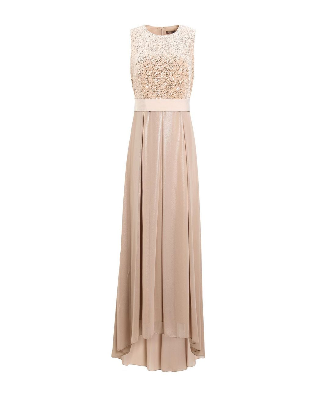 Peserico Natural Maxi Dress Polyester, Metallic Fiber, Elastane