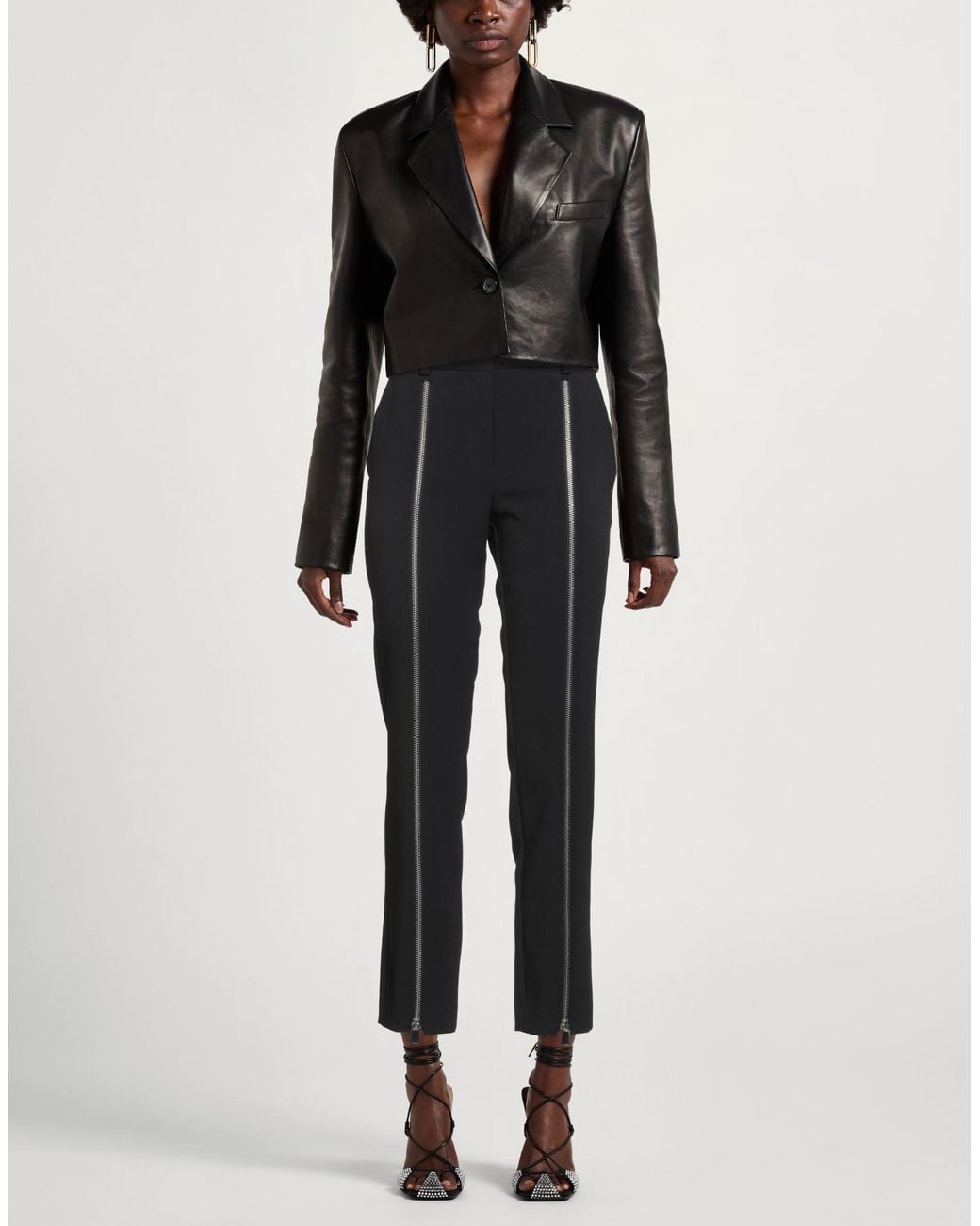 Pinko Black Pants Polyester, Elastane