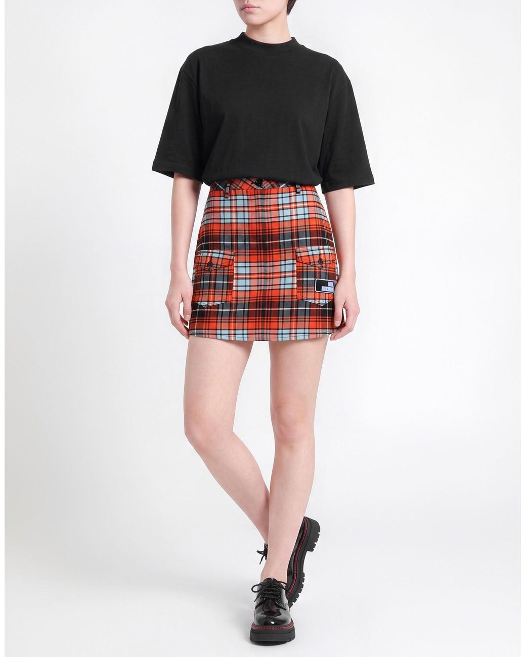 Love Moschino Red Mini Skirt Polyester, Viscose, Elastane