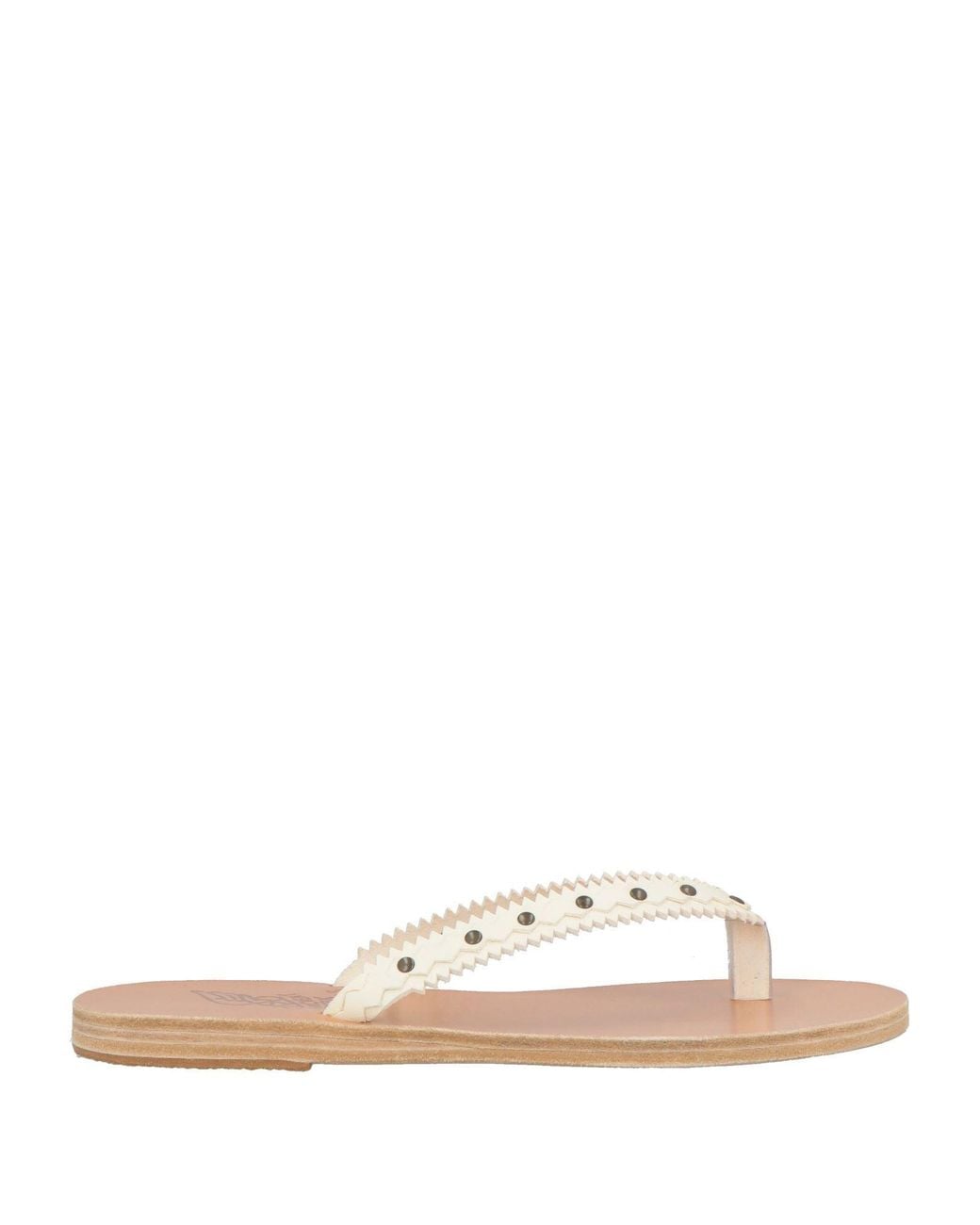 Ancient Greek Sandals White Thong Sandal Cowhide