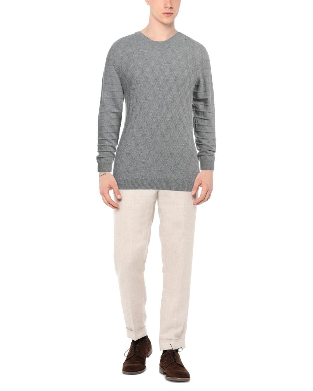 Alpha Studio Gray Sweater for men