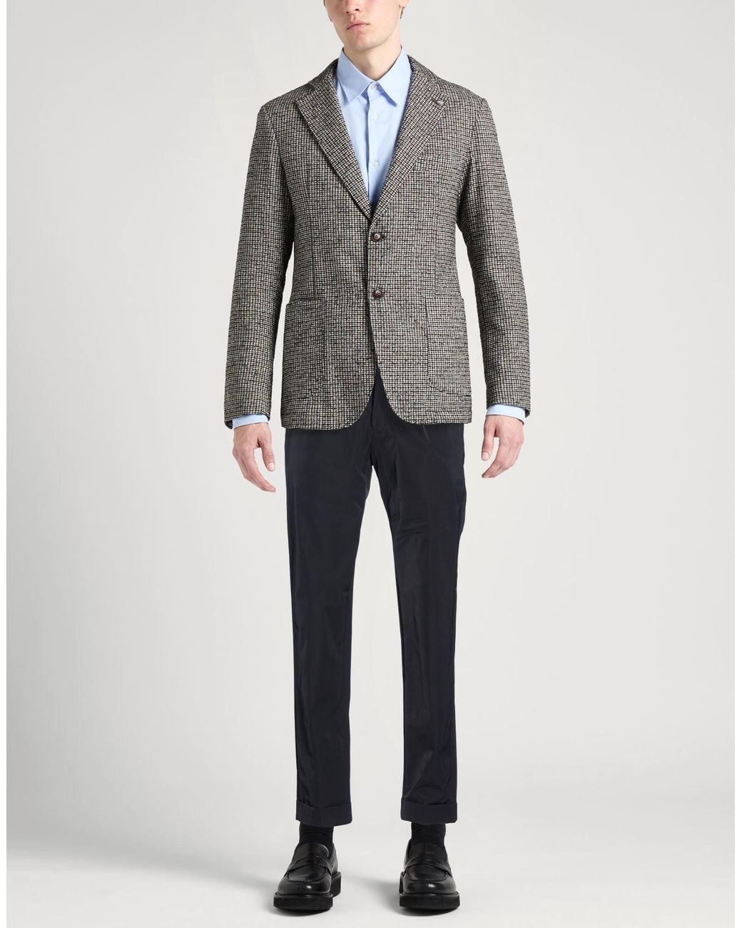 Moorer Blue Pants Polyester for men