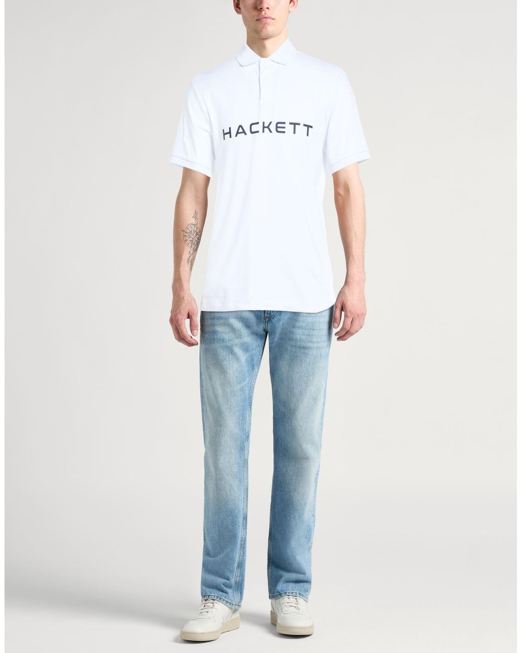 Polo Hackett de hombre de color White