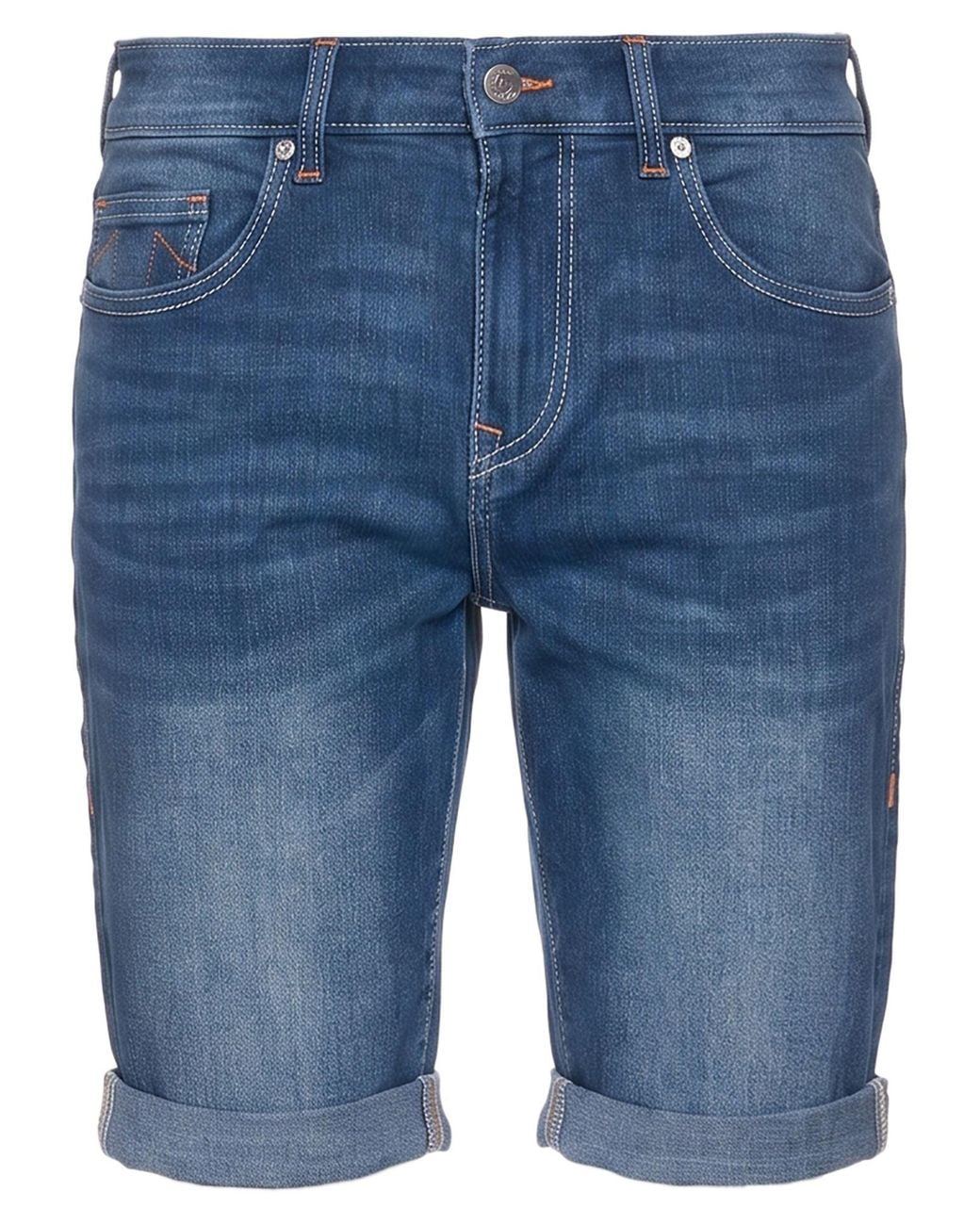 True Religion Blue Denim Shorts Cotton, Polyester, Viscose, Elastane, Lyocell for men