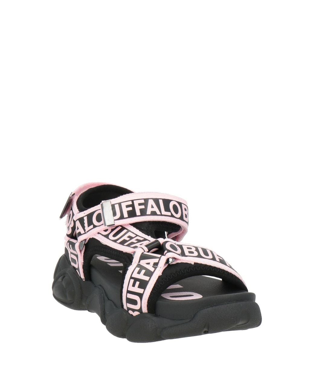 Buffalo Black Sandals Textile Fibers