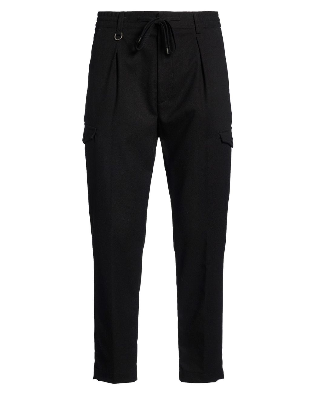Paolo Pecora Black Pants Polyester, Viscose, Elastane for men