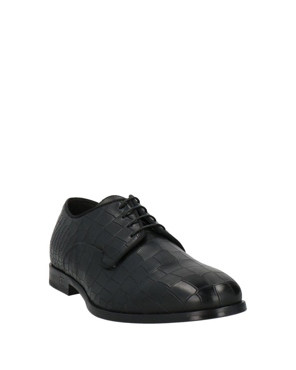 Baldinini Black Lace-Up Shoes Leather for men