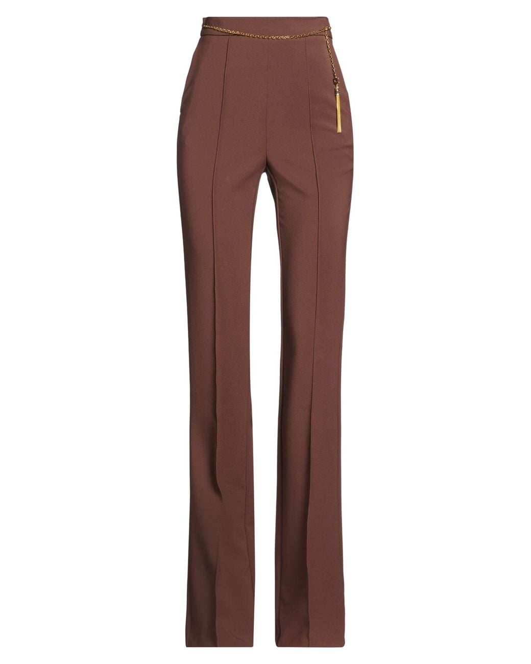 Elisabetta Franchi Brown Chocolate Pants Polyester, Elastane