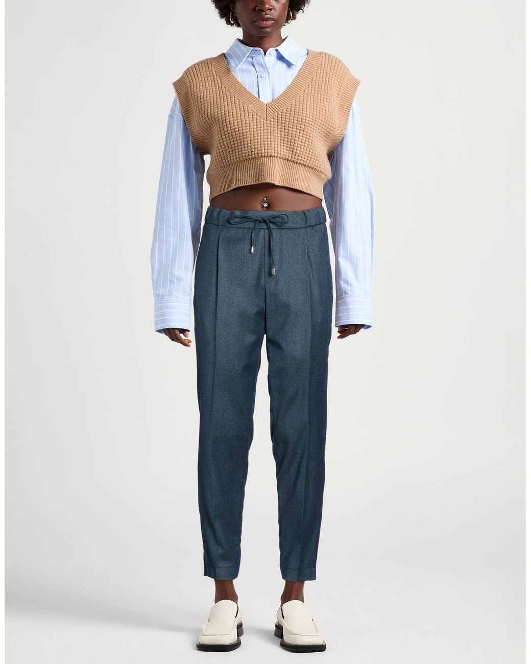 Berwich Blue Pants Virgin Wool