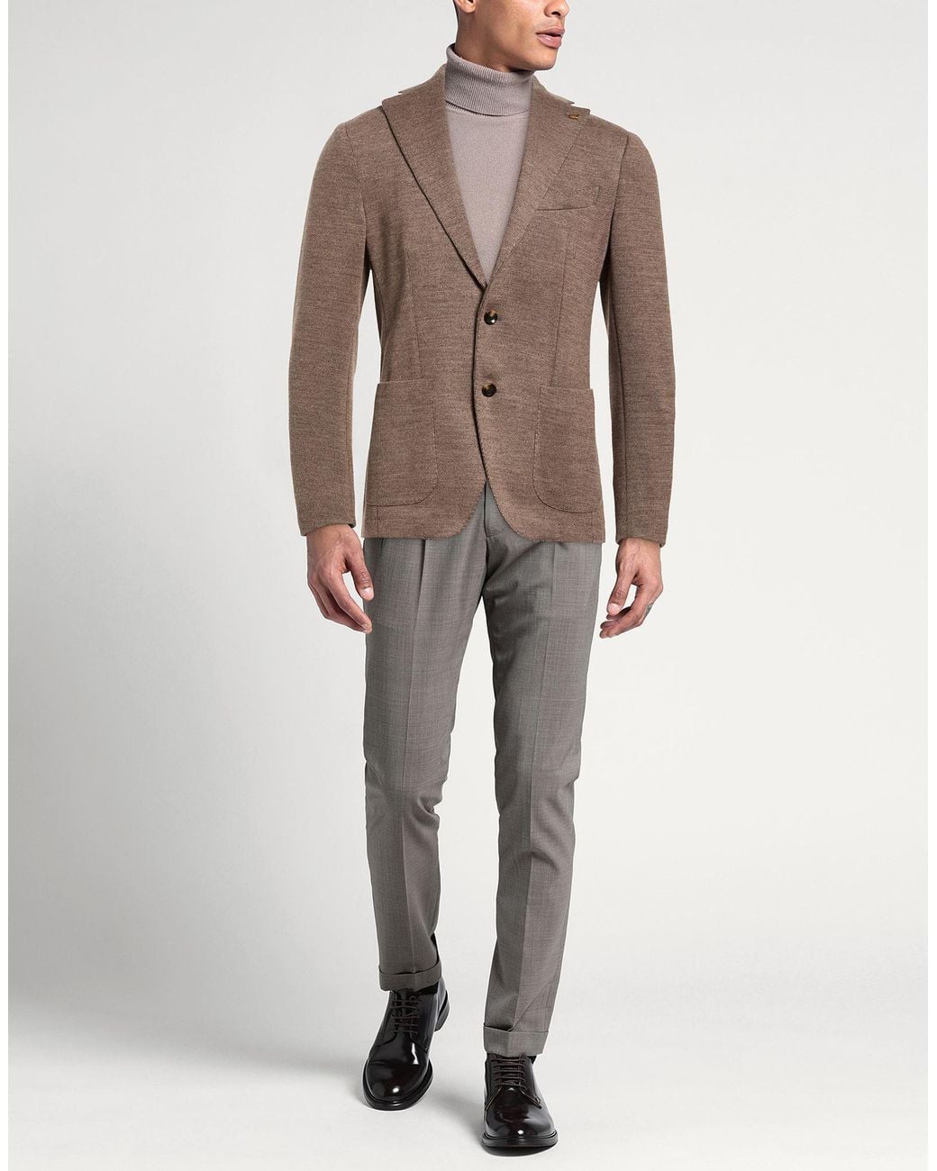 Sartoria Latorre Brown Light Blazer Polyester, Virgin Wool, Acrylic for men