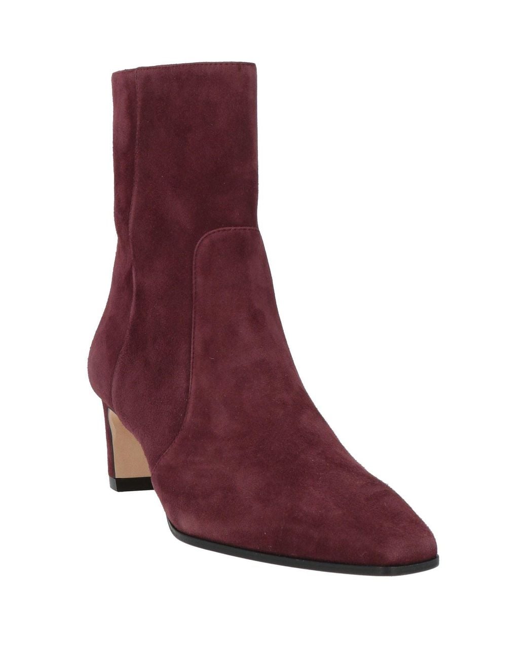 Stuart Weitzman Purple Burgundy Ankle Boots Leather