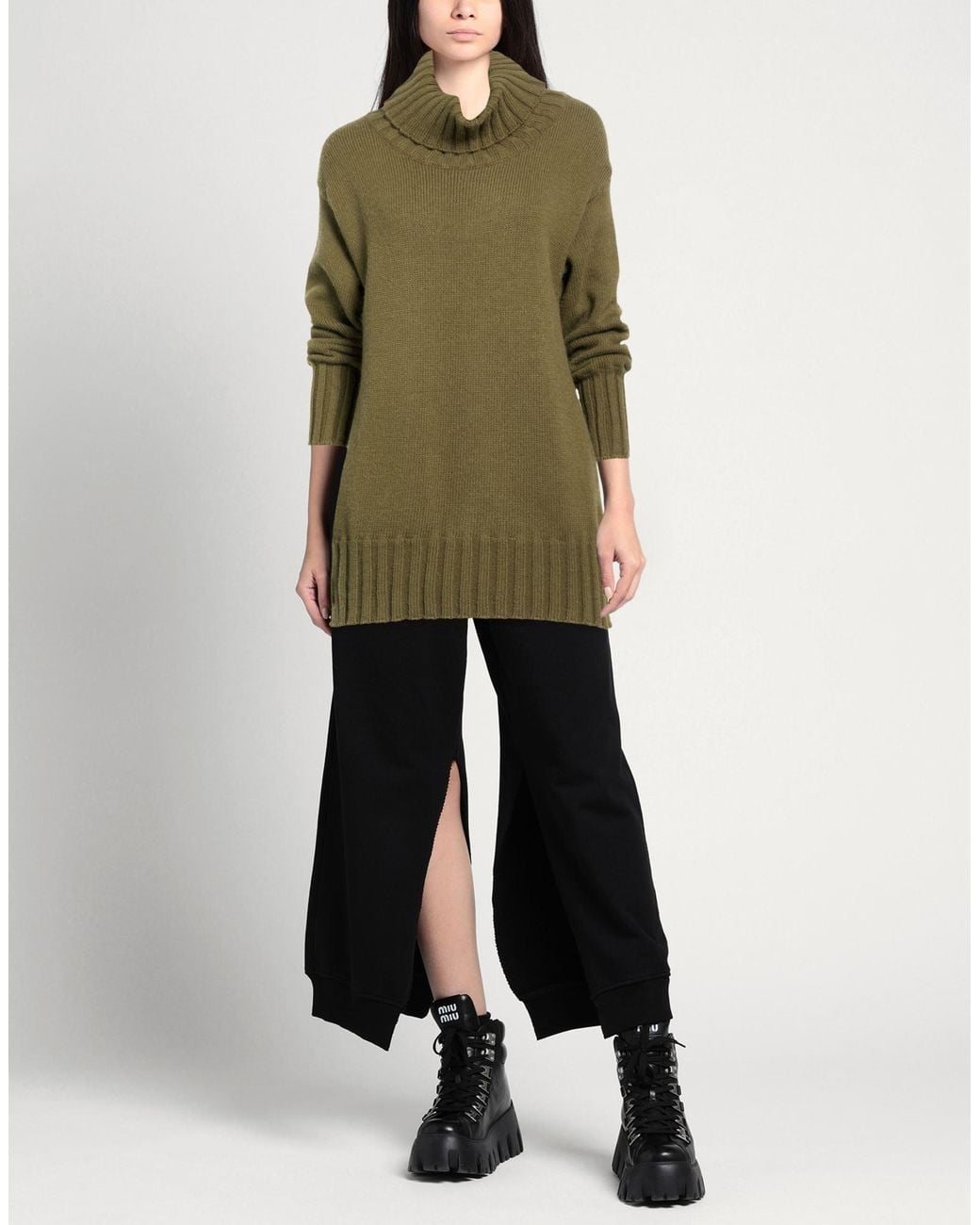 Carla G Green Military Turtleneck Polyacrylic, Alpaca Wool, Polyamide, Polyester