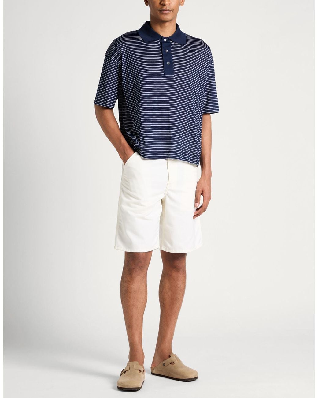 AMI Blue Polo Shirt Cotton for men