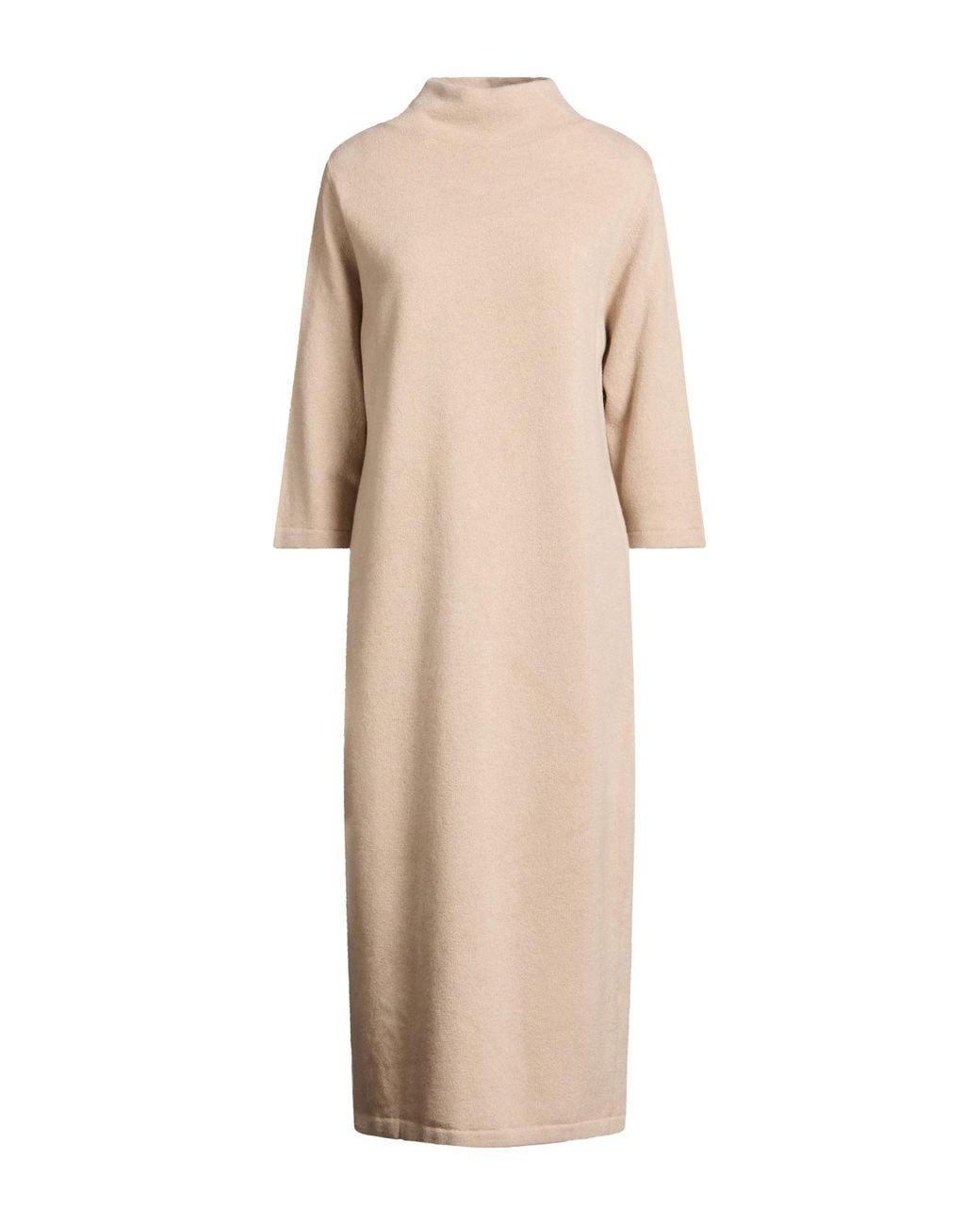 Gentry Portofino Natural Midi Dress Virgin Wool, Cashmere