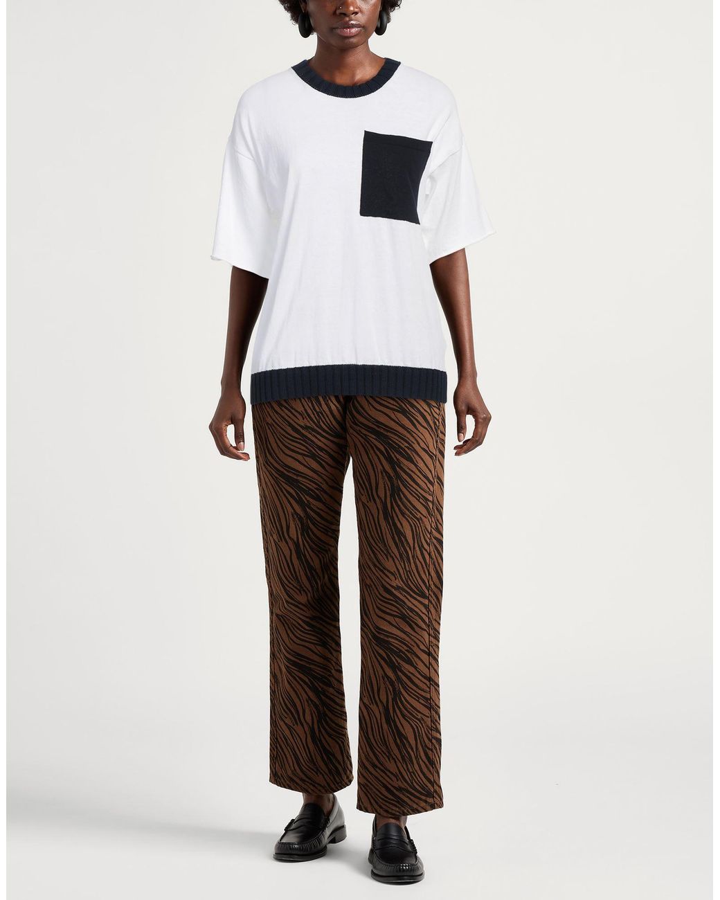 Alpha Studio White Sweater Cotton