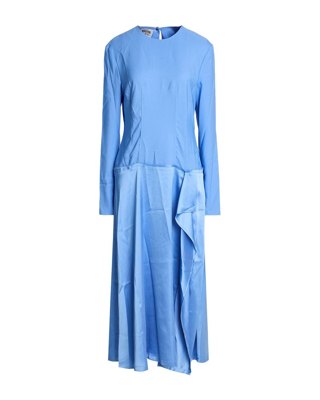 Moschino Blue Light Maxi Dress Polyester, Elastane