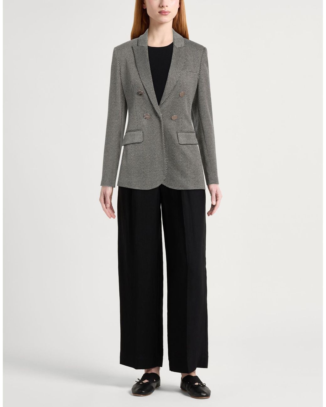 Liu Jo Black Blazer Polyester, Viscose, Metallic Polyester, Elastane