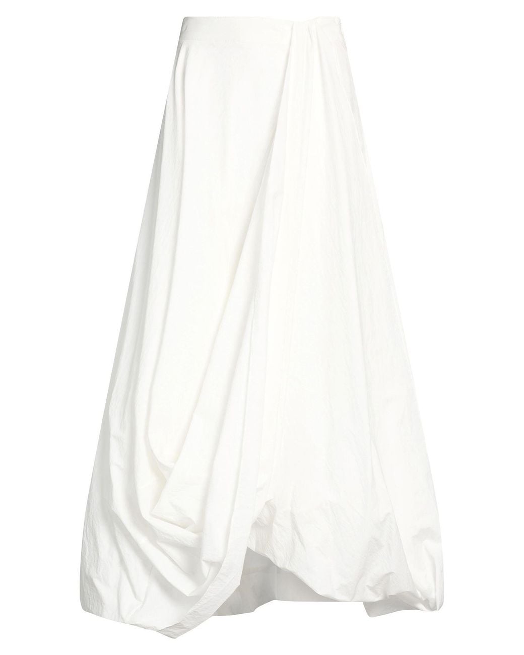 Brunello Cucinelli White Maxi Skirt Cotton, Polyamide
